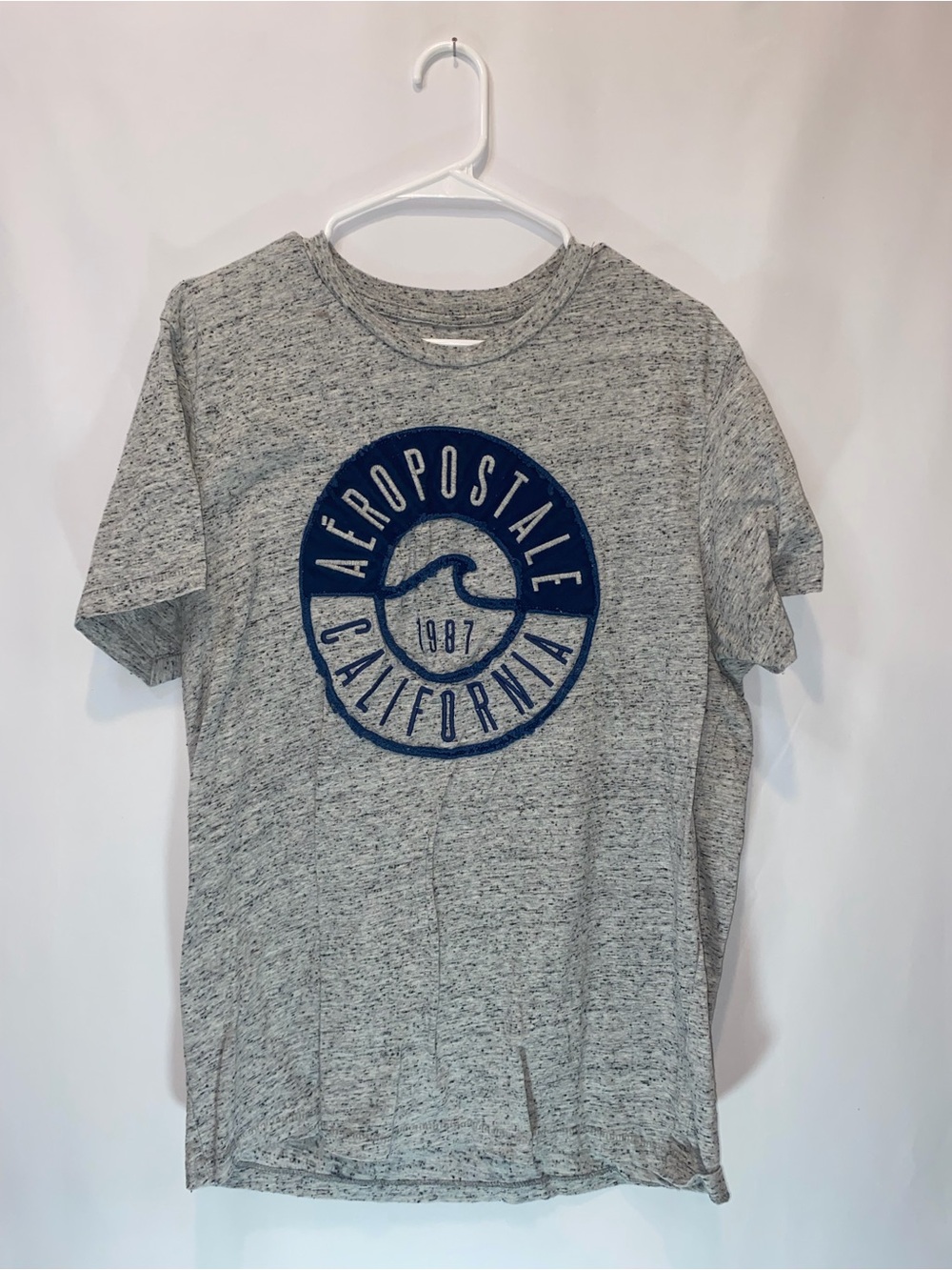 Aeropostale Gray Heather T‑Shirt with Navy Logo